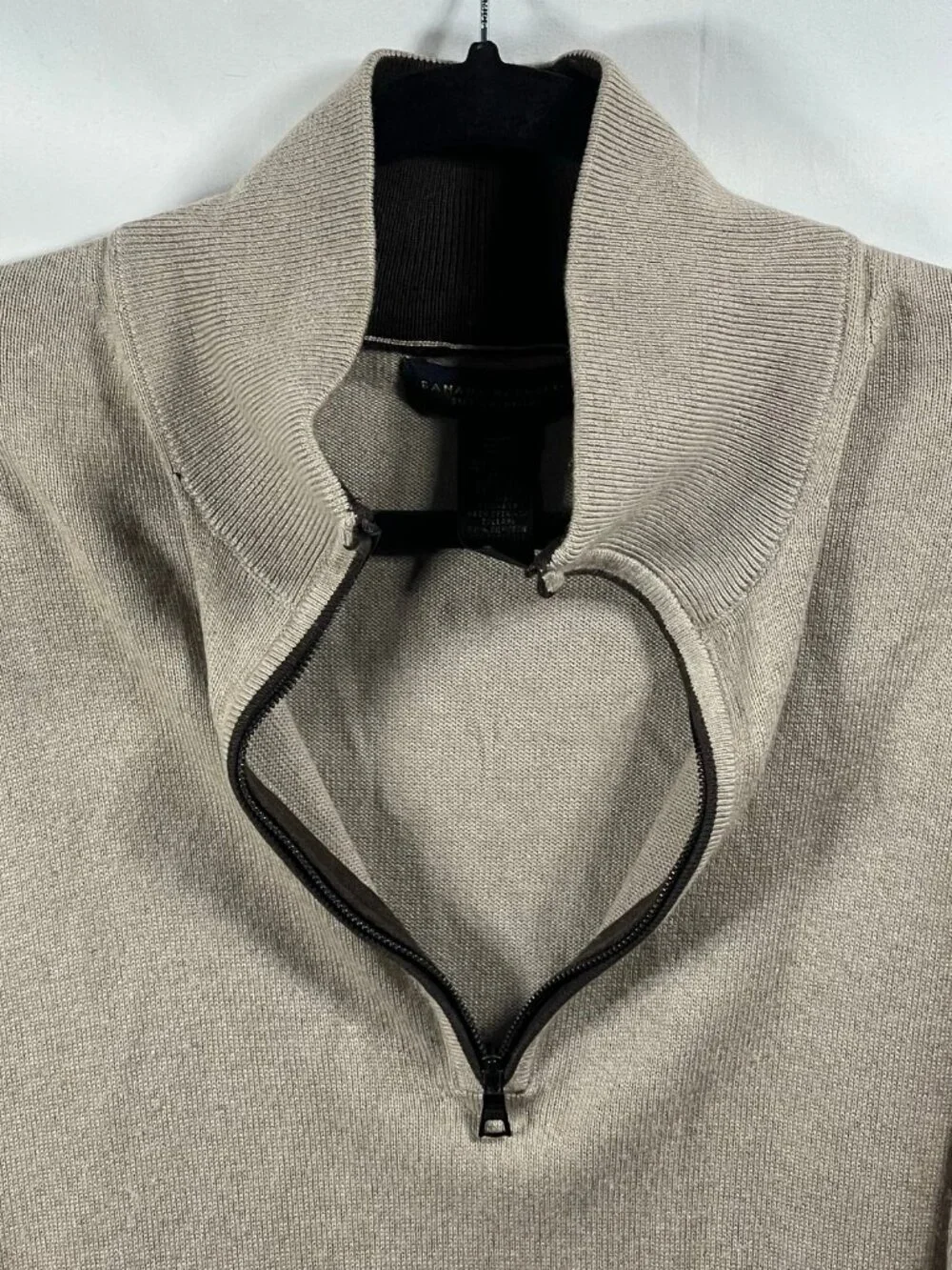 Banana Republic Sweater Mens 1/4 Zip Pullover Silk Cashmere Large Long Sleeve
